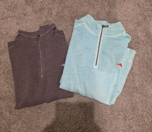 Tommy Bahama Blue and Gray Half-Zip Sweatshirts